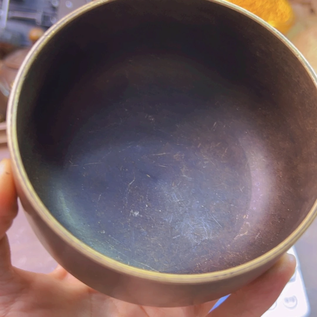 原矿风磨铜紫金钵盂