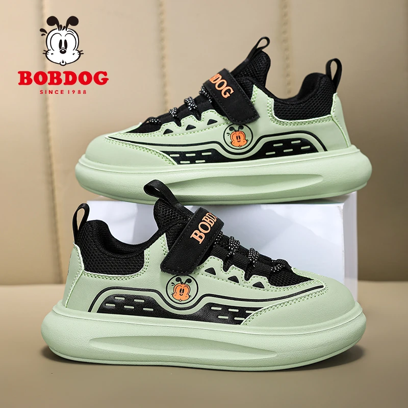 巴布豆男童鞋子春秋新款透气网面儿童板鞋中大童休闲男孩跑步鞋