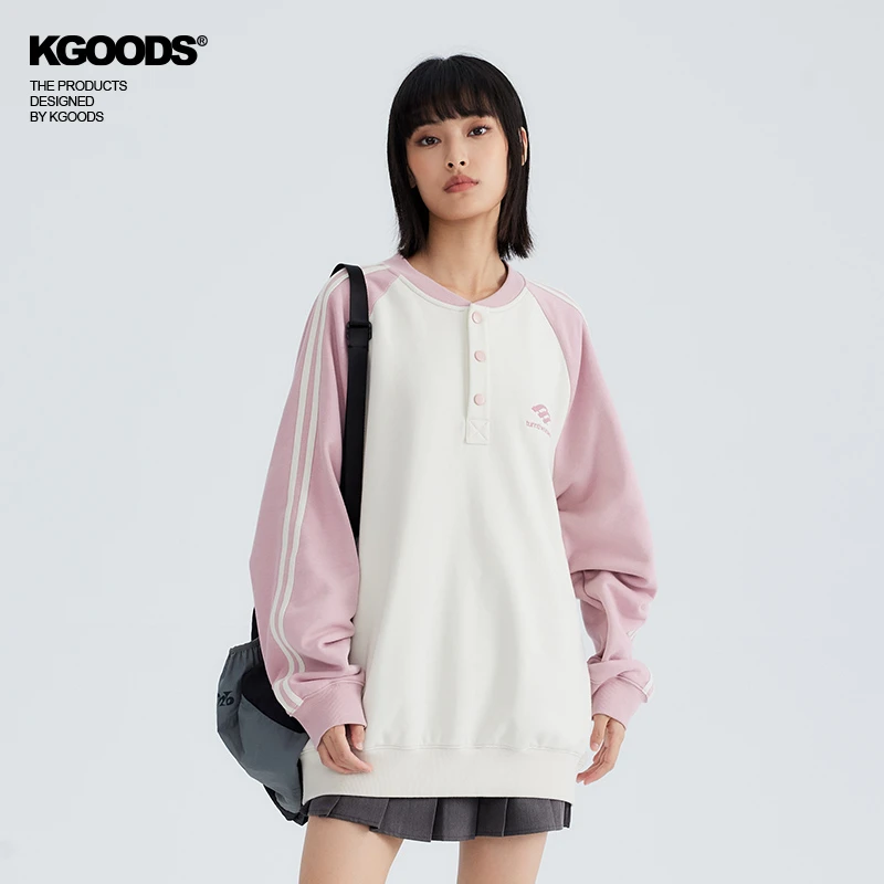 turnthetables美式街头棒球领杠条卫衣情侣秋季长袖潮