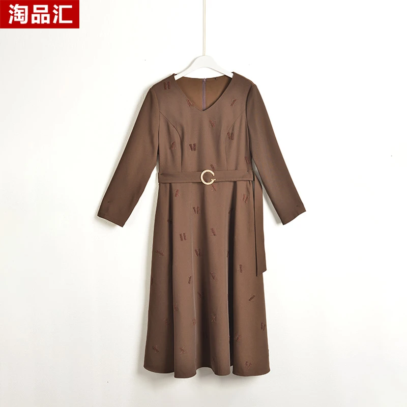 GPE2【专柜捡漏】中高端时尚女装DQB-连衣裙0769-咖色