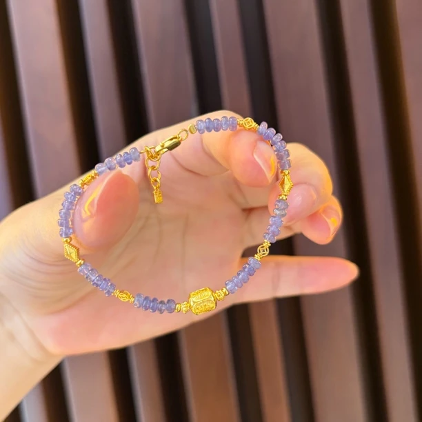 足金999 扎基拉姆转运金手链 坦桑黄金手链春夏新款时尚金手链