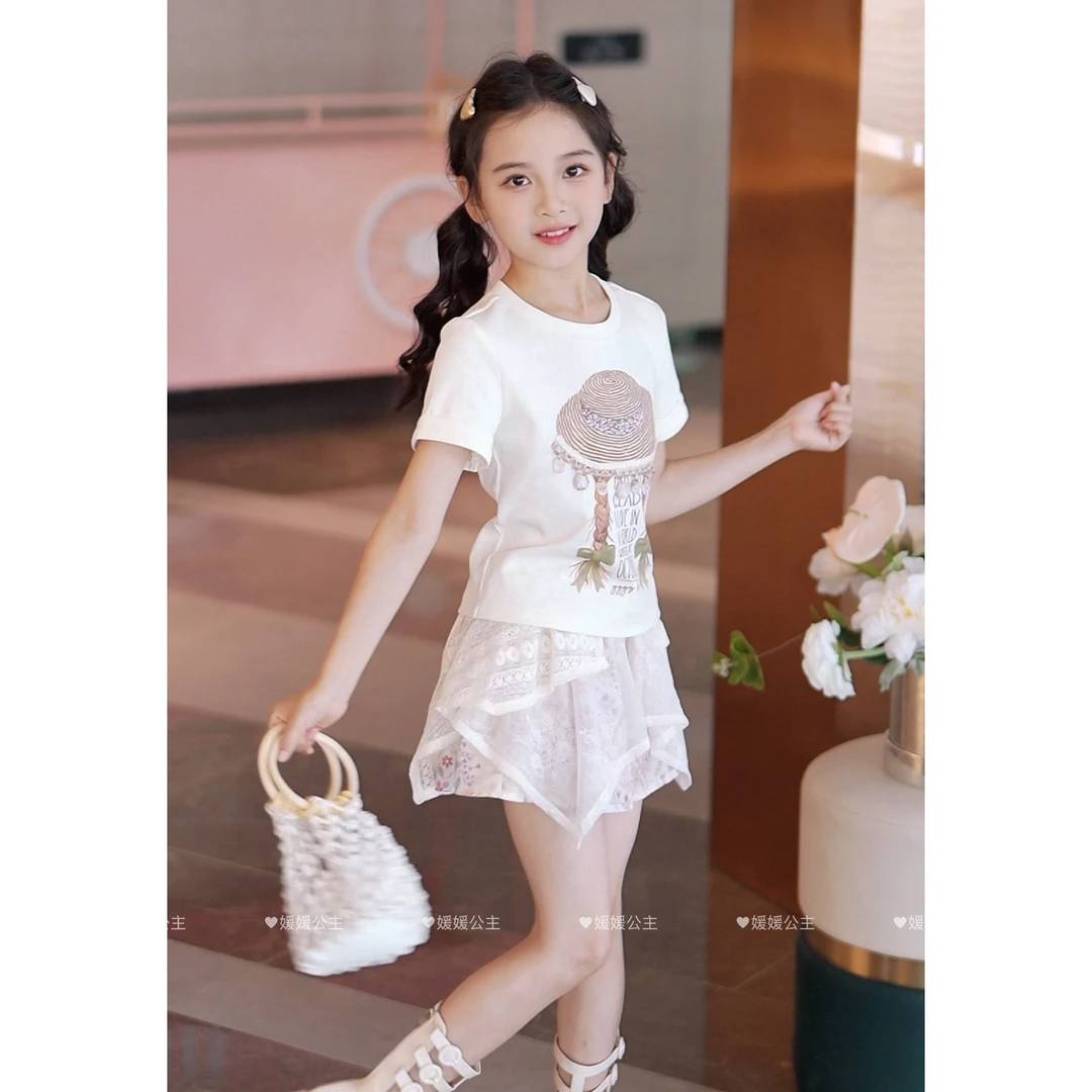 媛媛公主【合集8】媛2025夏季草帽圆领短袖T恤设计感15201Y178