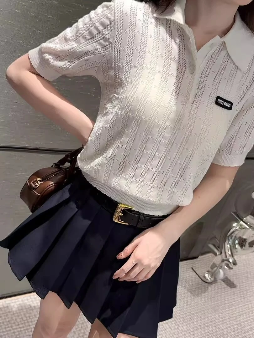 莱塞尔穿搭短袖针织衫女