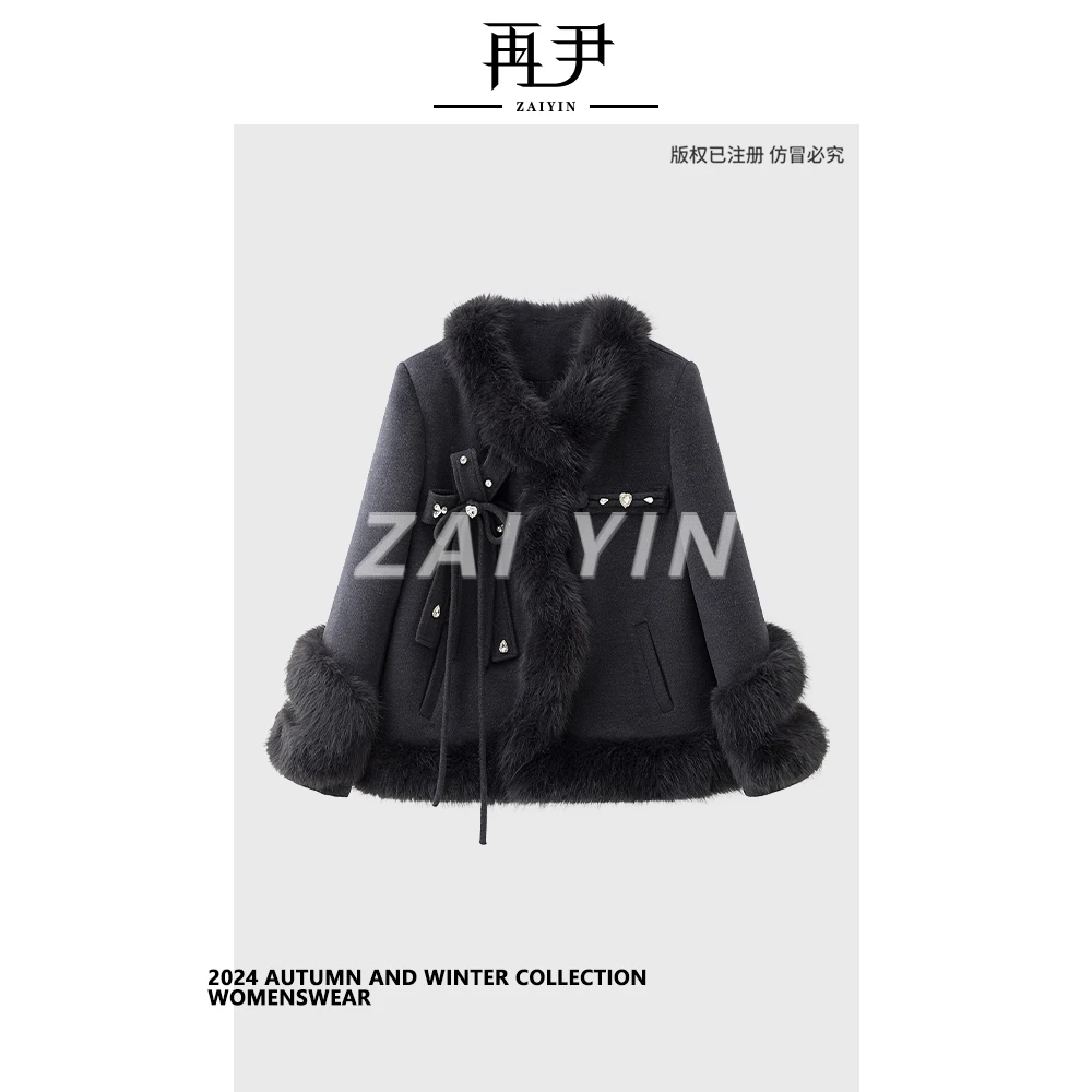 【 魔女】冬季时尚气质黑色设计款定制轻奢短款女套装G24DT020924