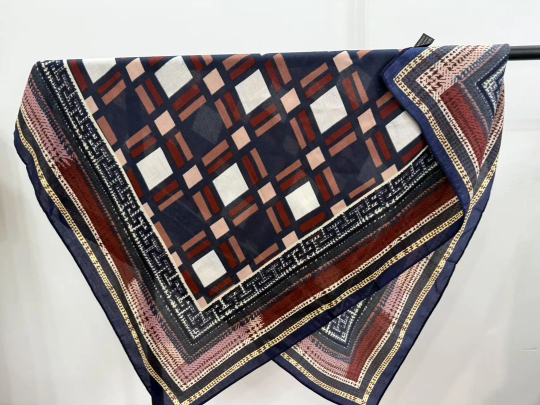 【幻彩格纹】-P11 时尚 单面棉质 85x85方巾百搭