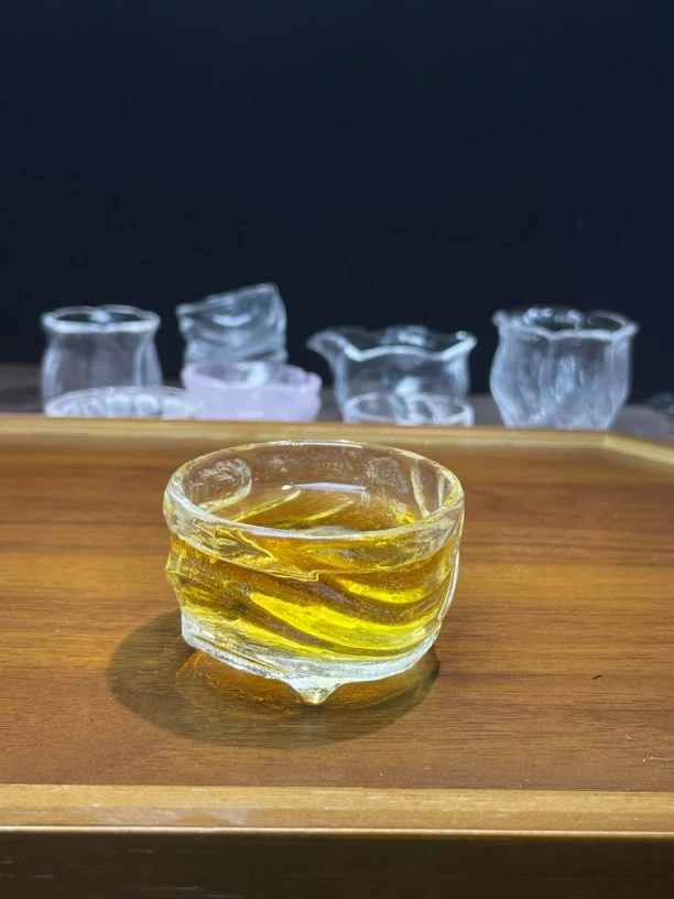 【达明】原矿水晶中式高档轻奢手工家用茶桌功夫茶具水纹小盏主人杯