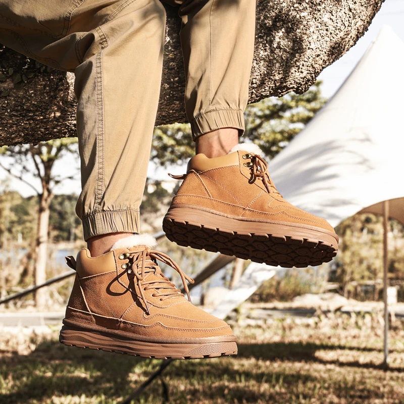 系带雪地靴保暖胶粘时尚雪地靴冬季秋冬靴子休闲潮流2002