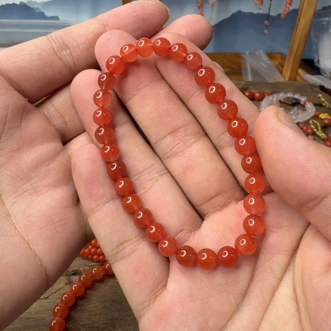 南红玛瑙单圈未镶嵌8樱桃红卡6