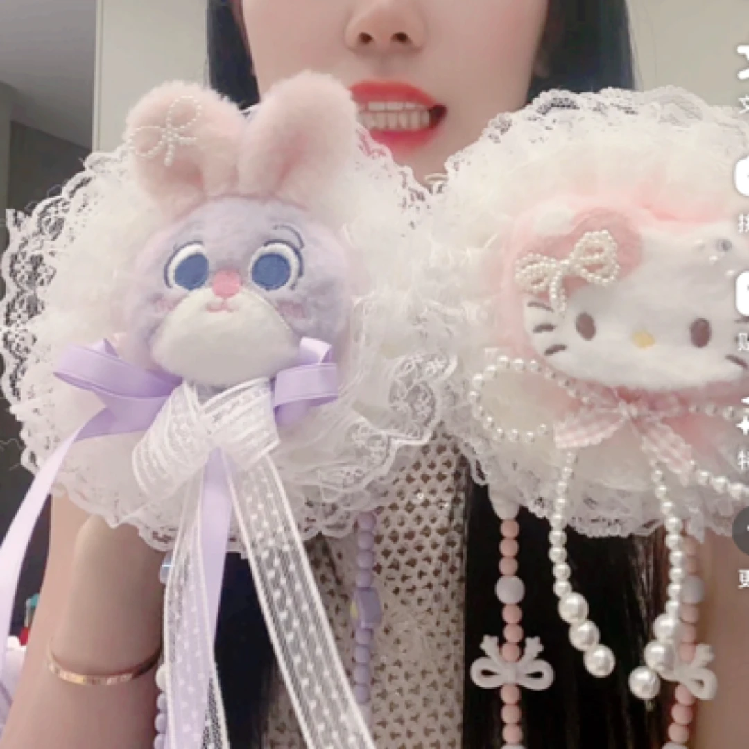 手机背夹鸡蛋汉堡蕾丝包可爱手作甜美斜挎包少女心