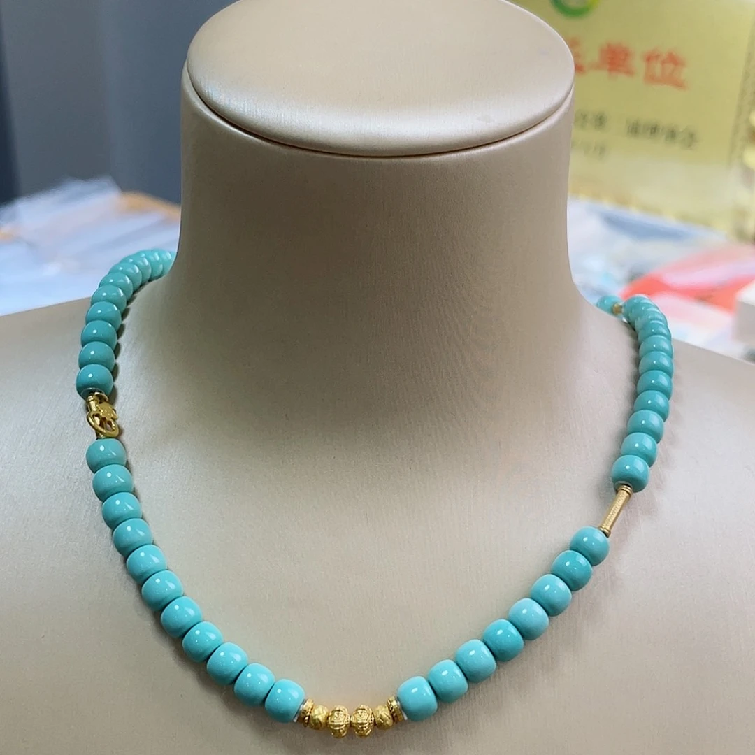 绿松石珠宝奇石18K金镶嵌