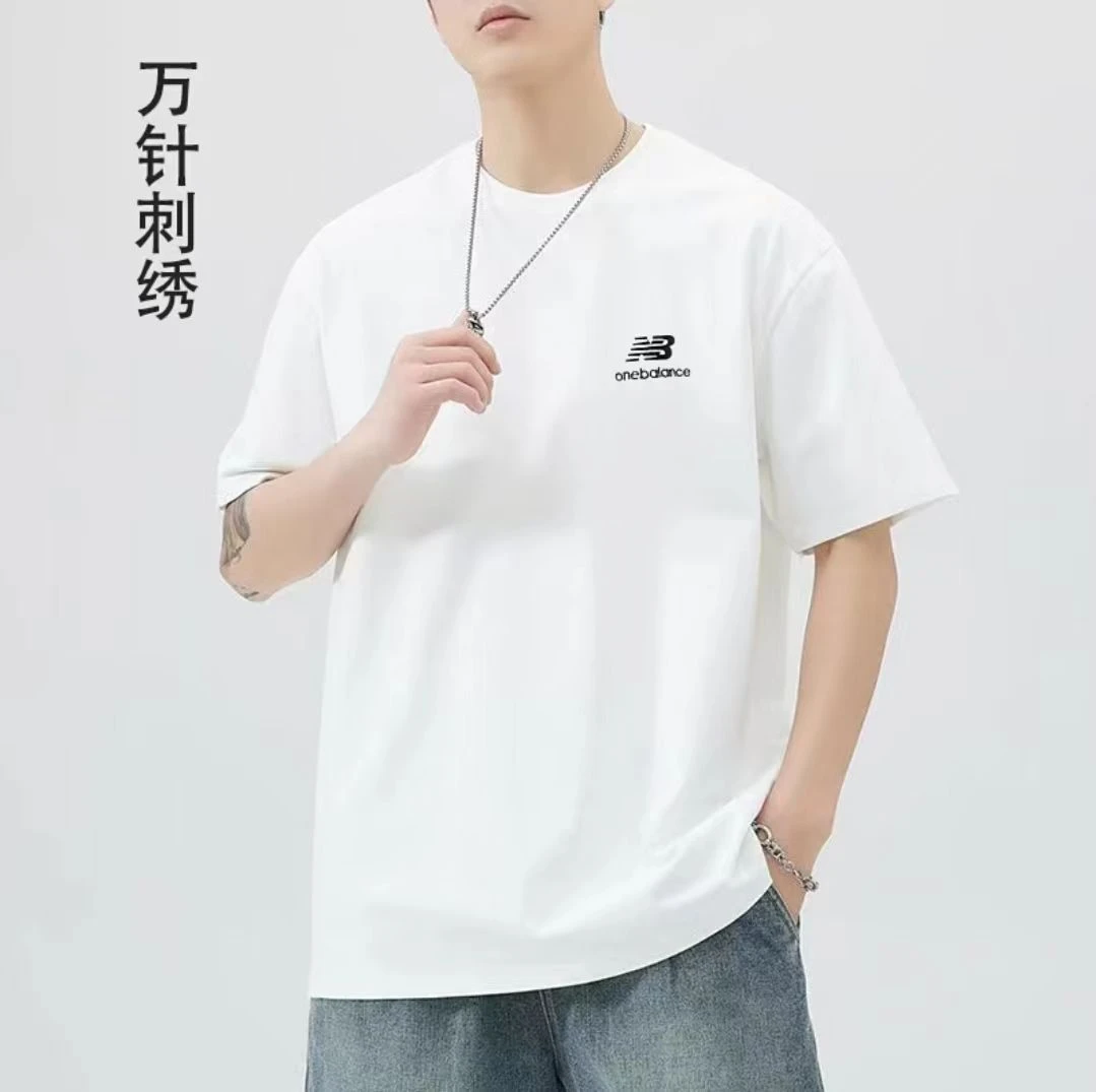 短袖夏季白色T恤上衣t恤潮牌短袖t恤穿搭宽松潮流半袖洋气运动