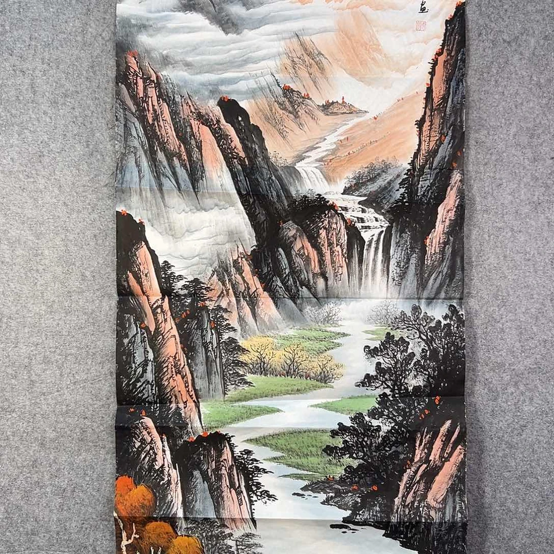 国画520 花鸟在树丛的顶端鸣叫叫声响