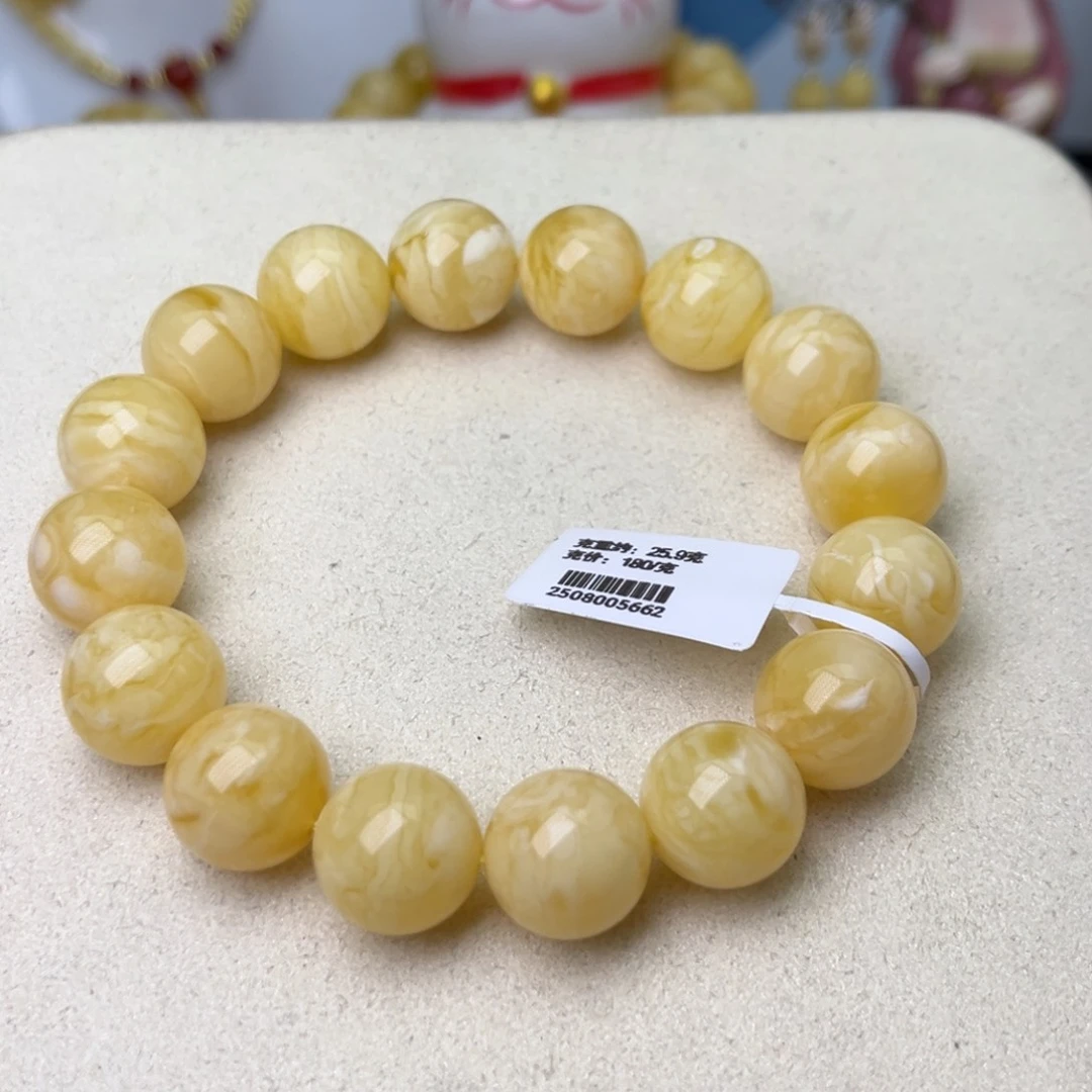 手串蜜蜡未镶嵌14+圆珠手串