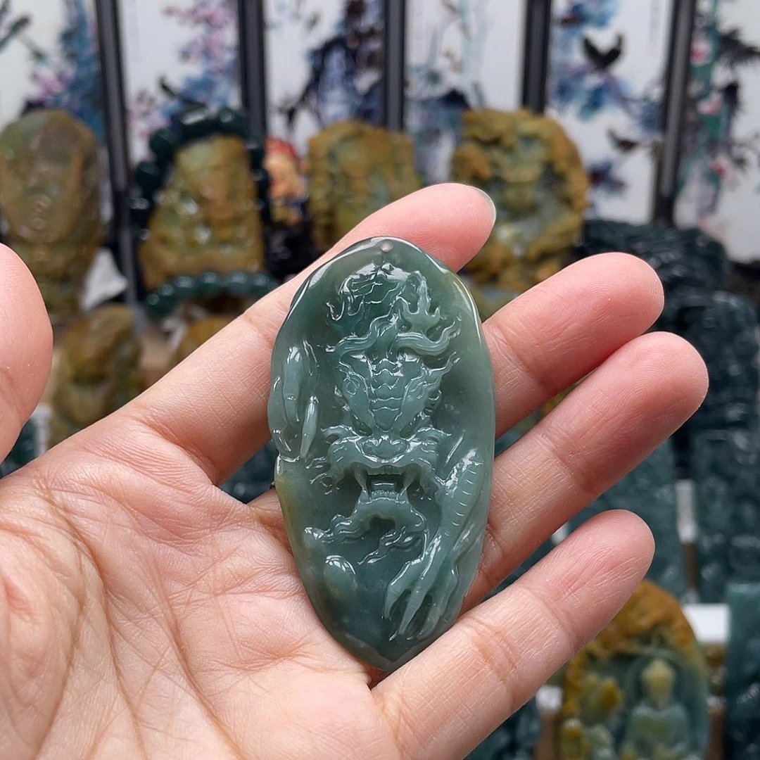 翡翠未镶嵌颈饰天然翡翠a货龙