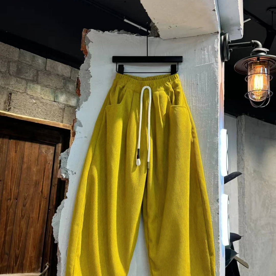 吾2025【Y】2月21日 儿童男童女童黄色百搭休闲裤5051-