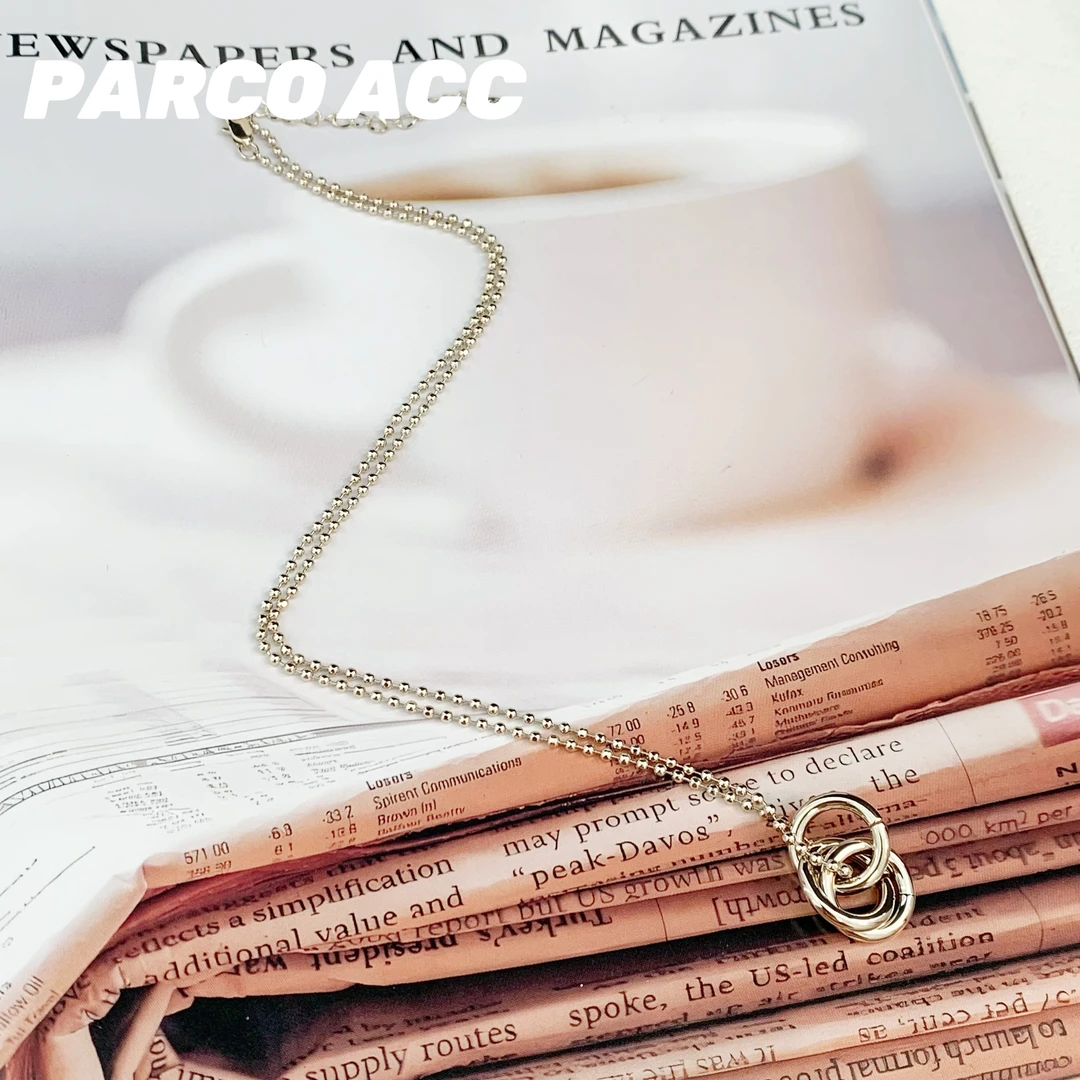 铜合金项链 G608  咖色简约圆环项链