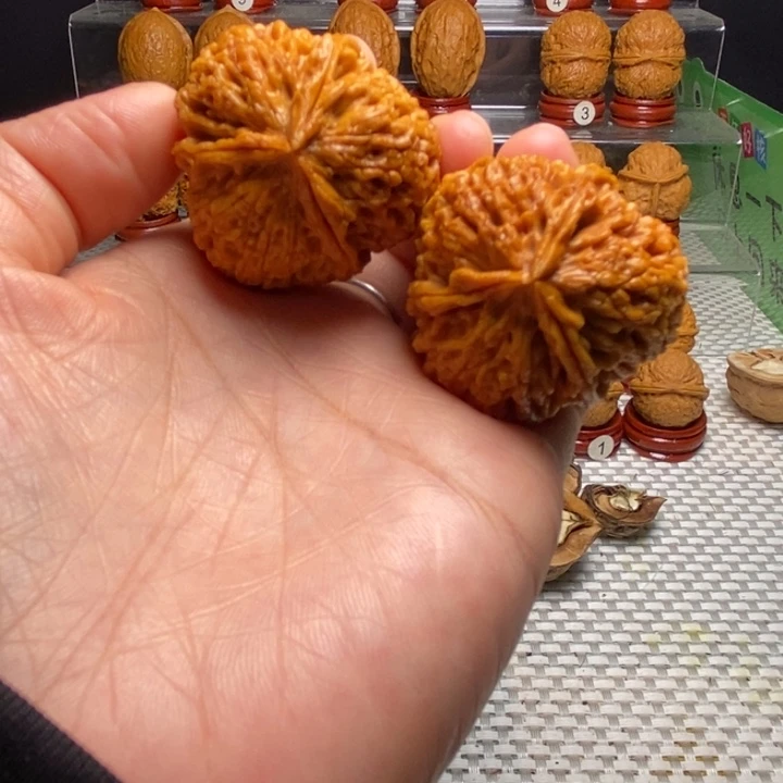把件文玩核桃13盘龙玉凤三棱