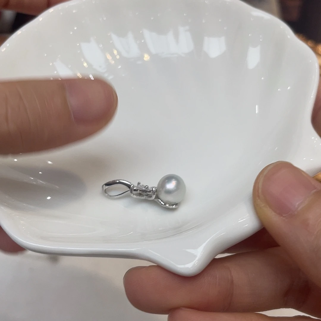 吊坠(不含链)海水珍珠银S925镶嵌