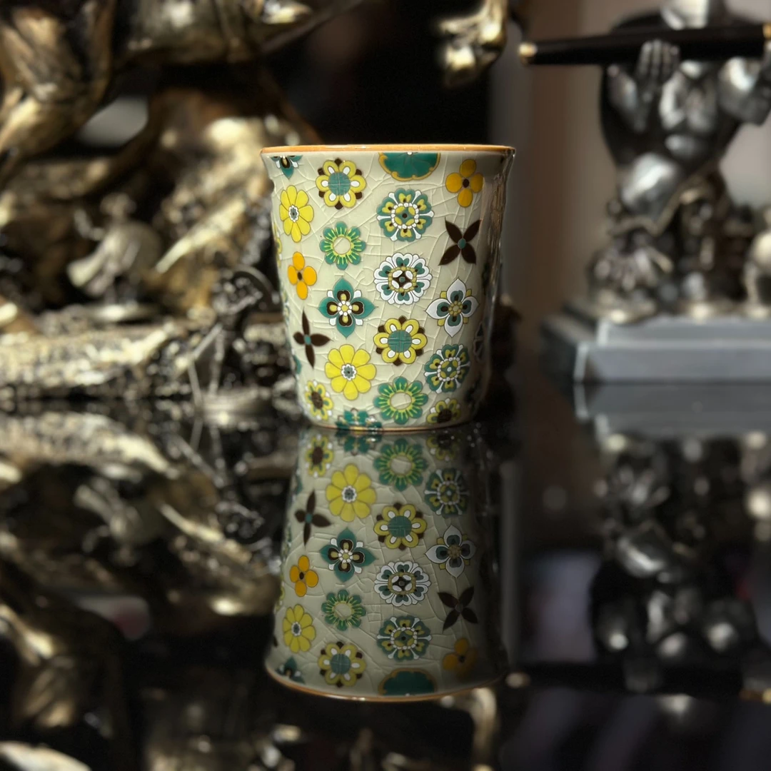 汝窑高端百花马蹄杯--44