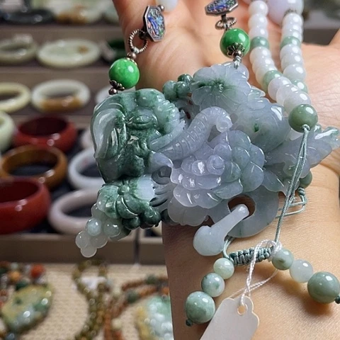 颈饰未镶嵌翡翠翡翠吊坠毛衣链