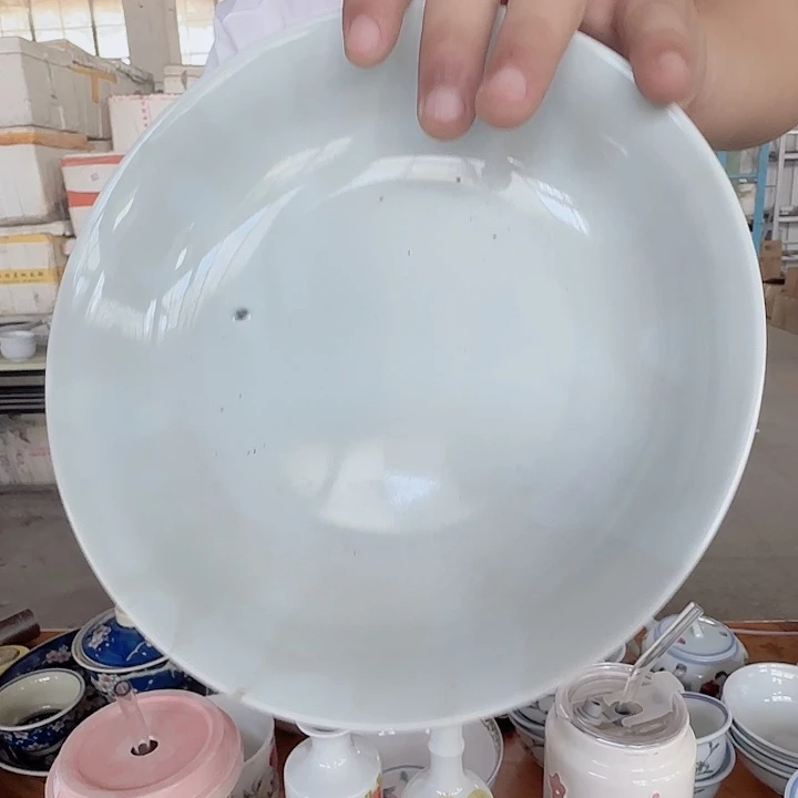 景德镇高温陶瓷影青 8 寸窝盘 4 个