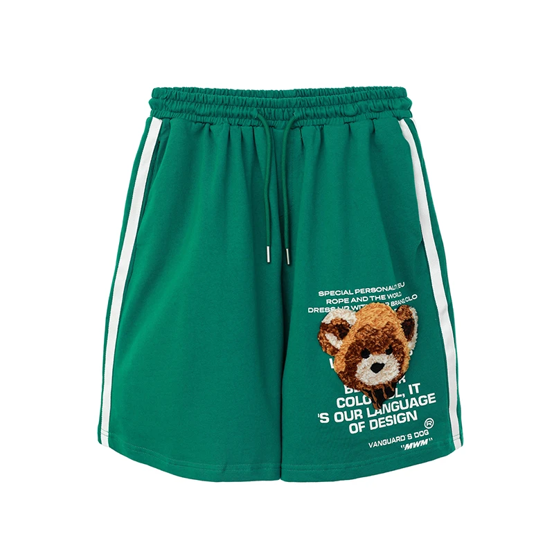 个性小熊ins短裤薄款美式时尚百搭五分裤宽松裤子夏季VD072040084