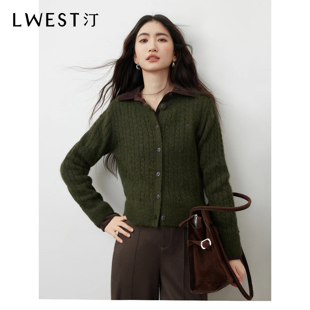 【林一专属】朗文斯汀通勤时尚绞花直筒针织开衫DTYZ5511B18585