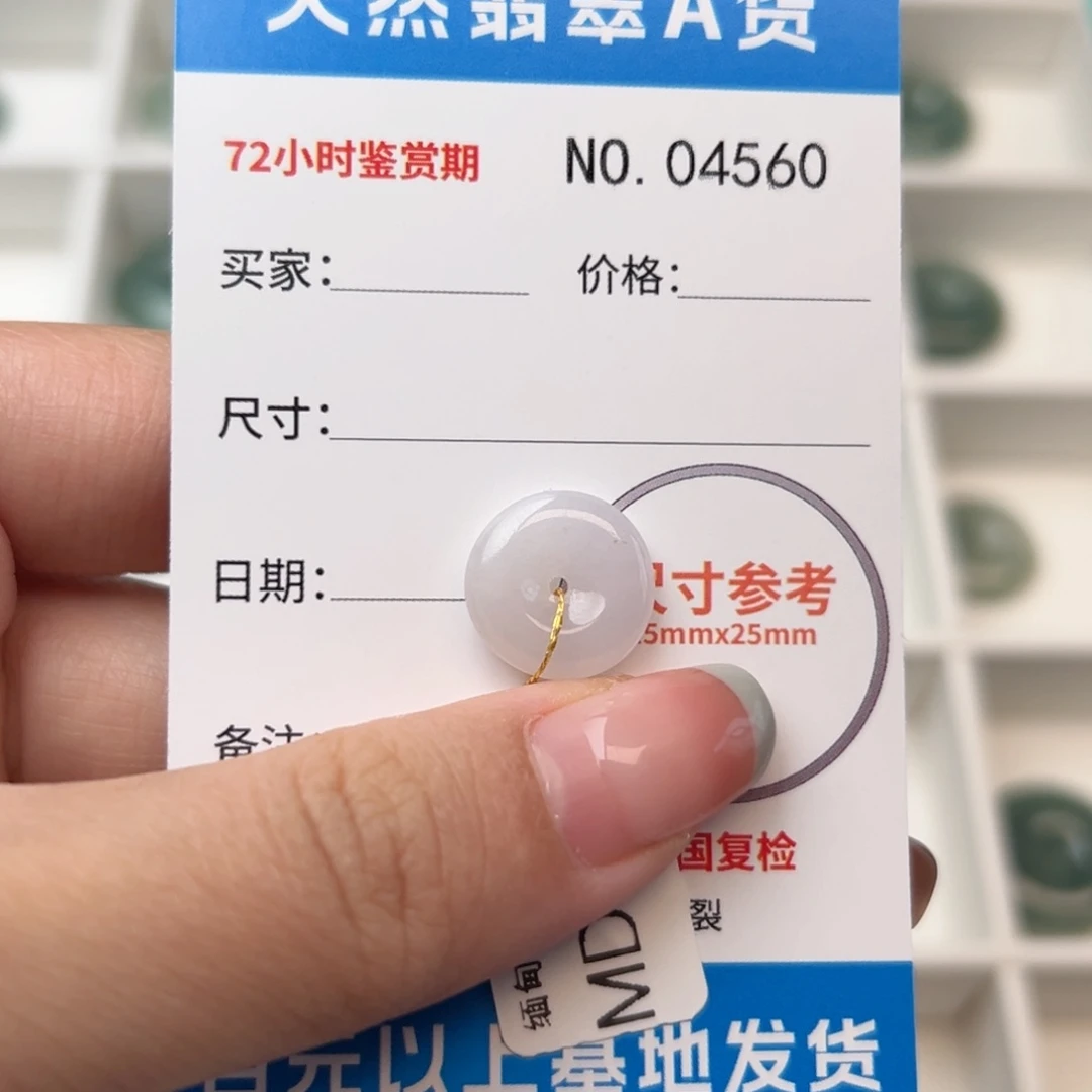 翡翠颈饰未镶嵌平安扣4560