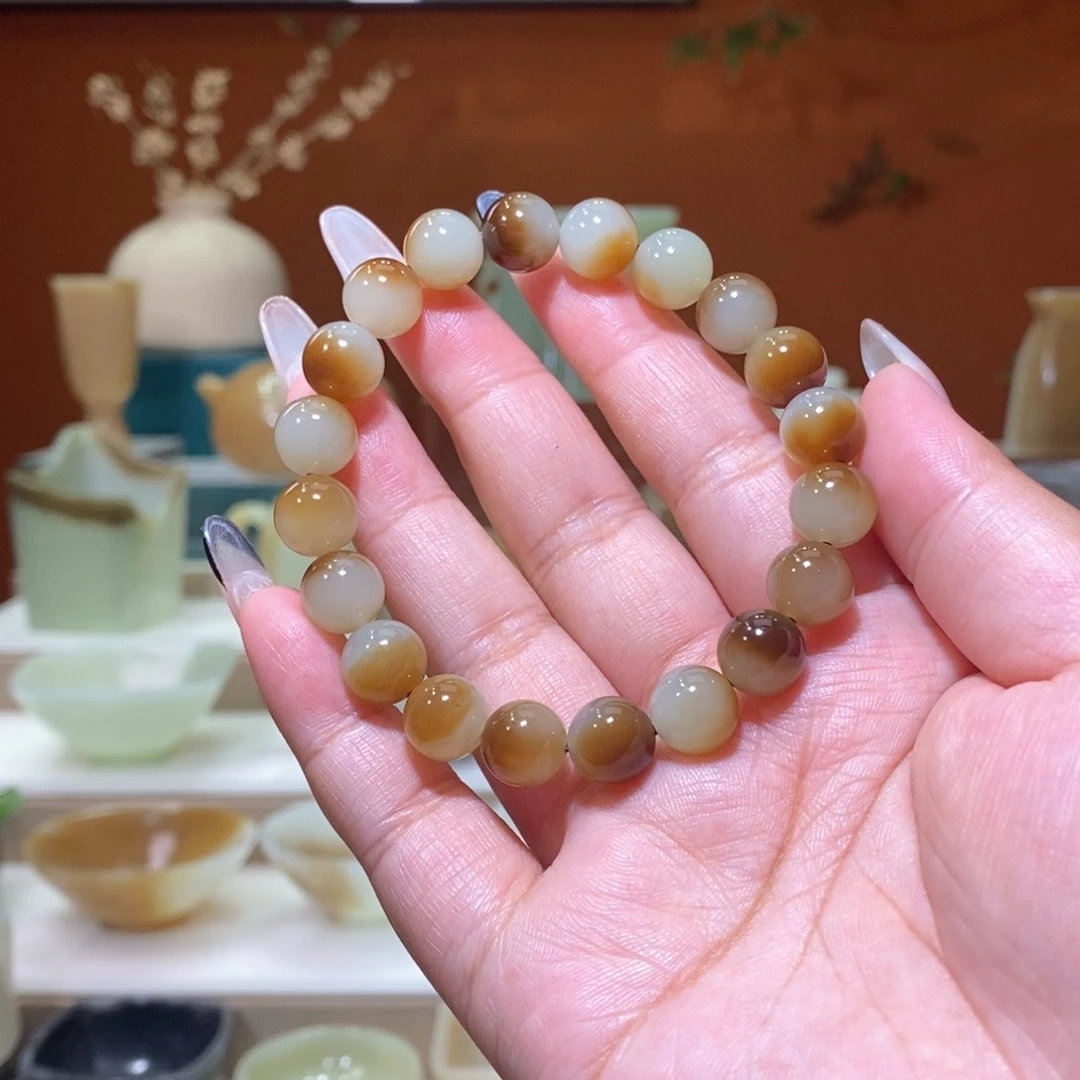 未镶嵌和田玉挂件用****6且末金山红糖手串