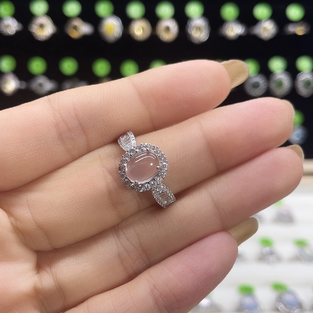 烟晶戒指银S925镶嵌