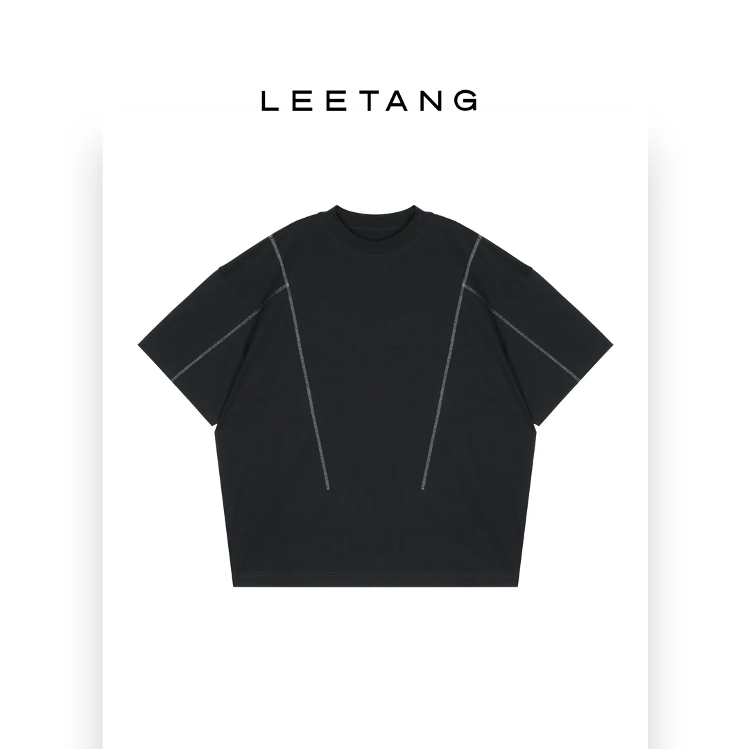 【LEETANG】宽松百搭针织休闲短袖T恤LT-ZS313