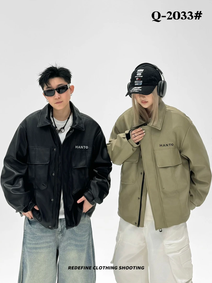 冬季 皮面 休闲连帽新国标90绒羽绒服-2033