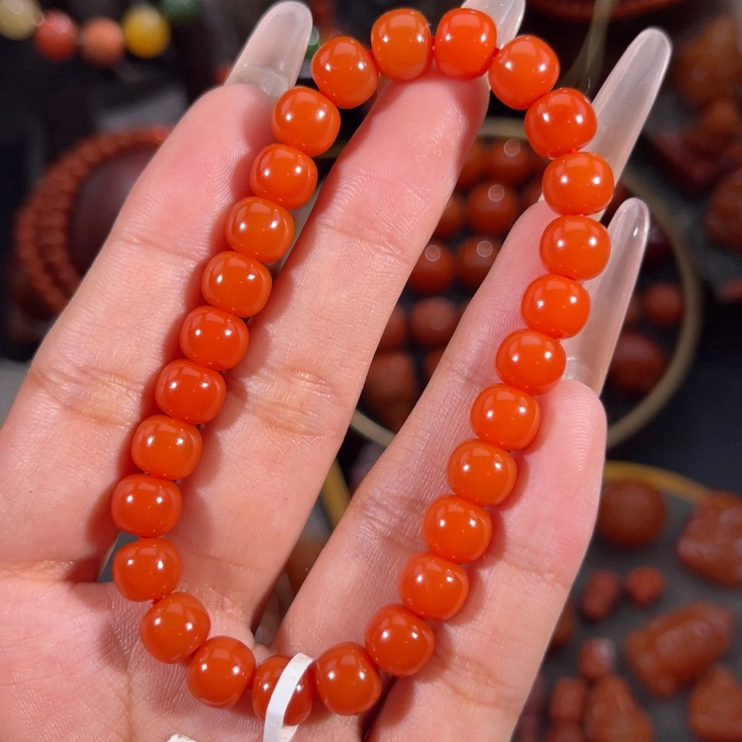 未镶嵌老形手串8.1左右南红玛瑙