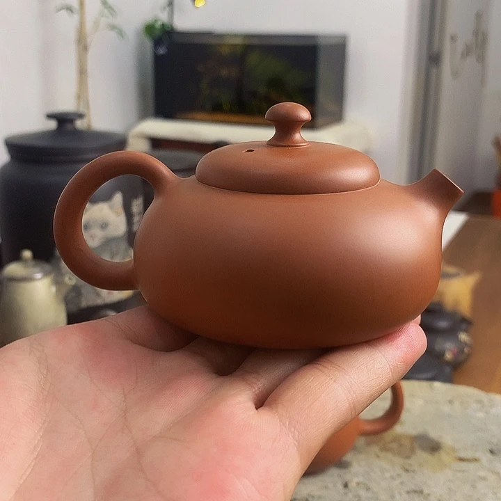 建水紫陶素小品壶复烧