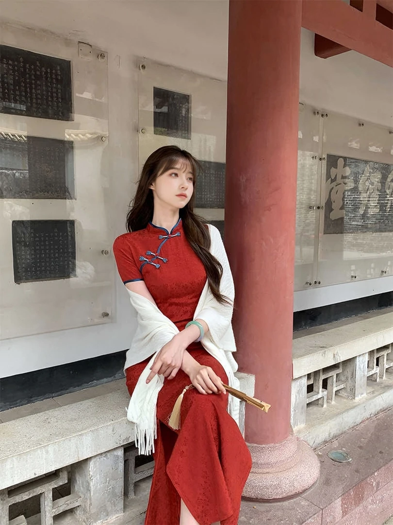2025夏季新中式国风【相思悸】复古气质旗袍连衣裙女春民国风长裙