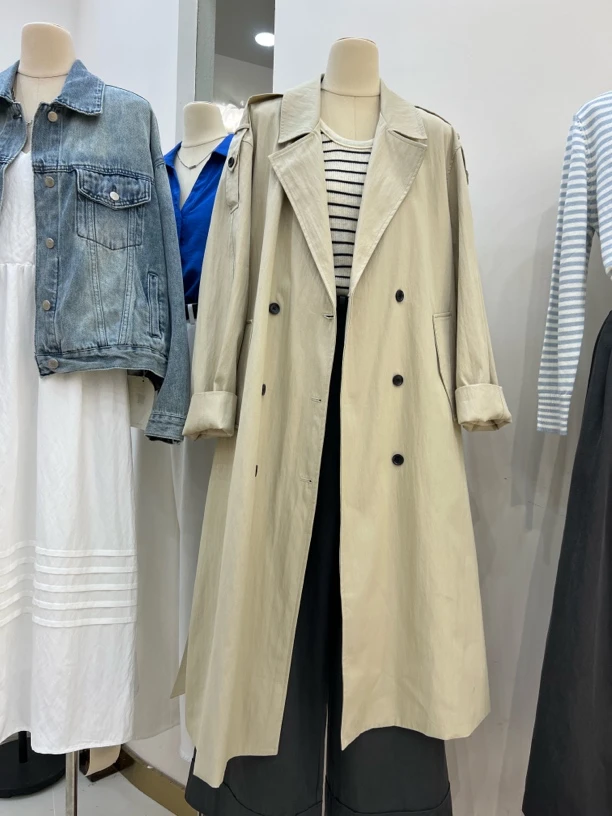 【鞠子JuZi】10535#高品质翻领气质廓形风衣外套（长约116