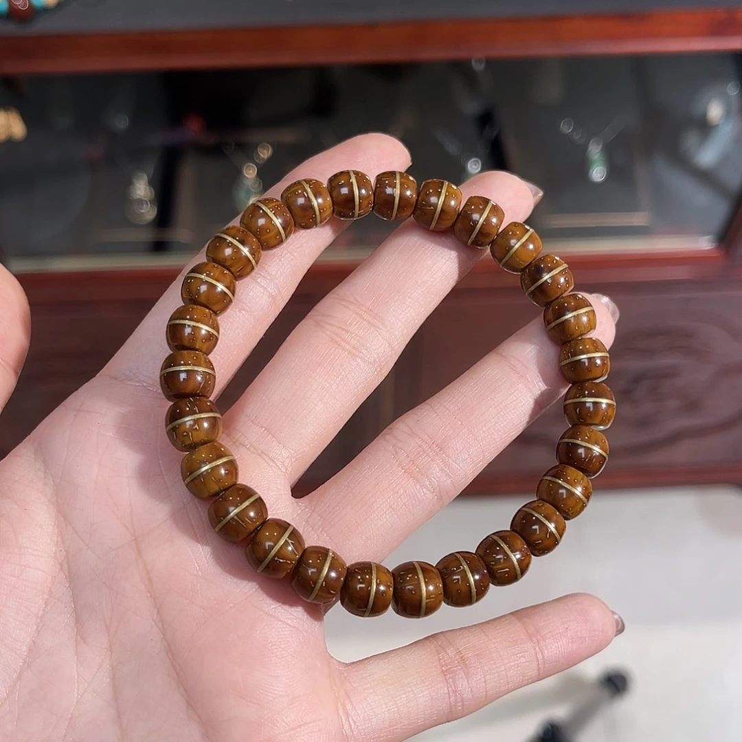 菩提手串/手链天然黄皮紫金鼠金腰带