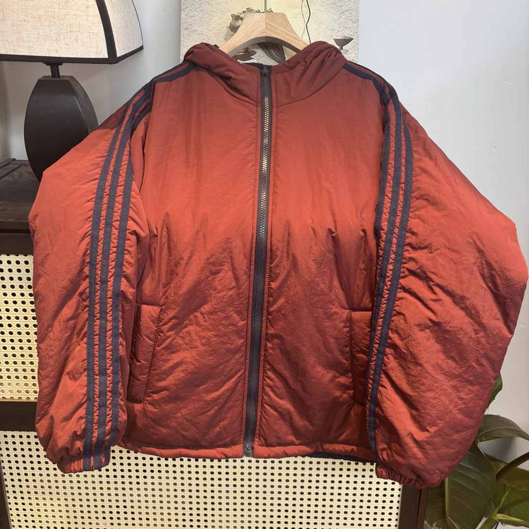 染禧冬季新款时尚休闲保暖两面穿棉服女宽松显瘦百搭连帽棉衣外套