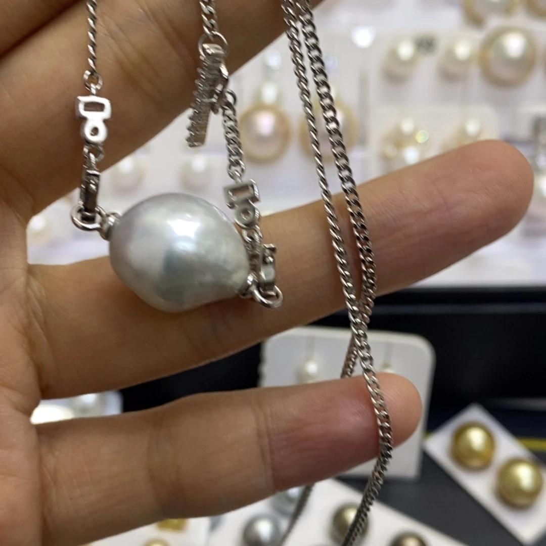 银S925镶嵌颈饰海水珍珠