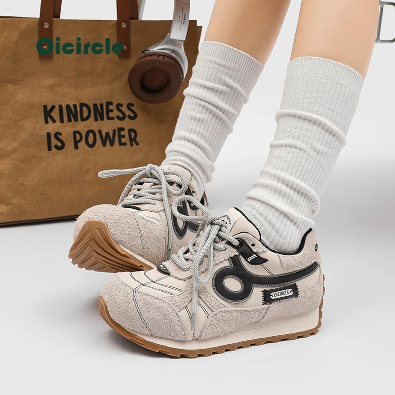 OICIRCLE原创早春新款阿甘鞋擦色做旧美式复古运动百搭休闲女鞋