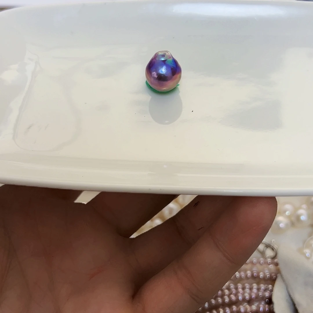 淡水珍珠吊坠(不含链)银S925镶嵌月**弯