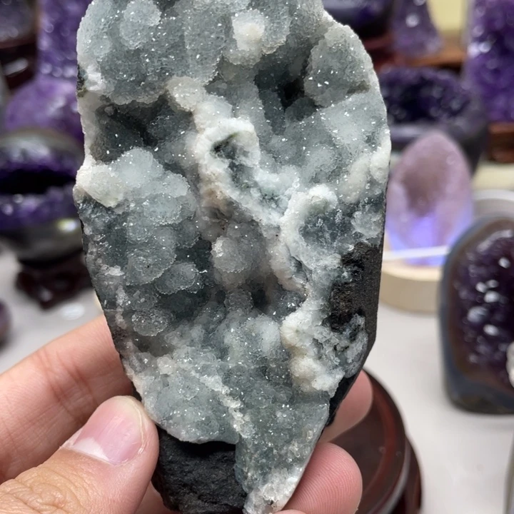 紫晶未镶嵌摆件天然