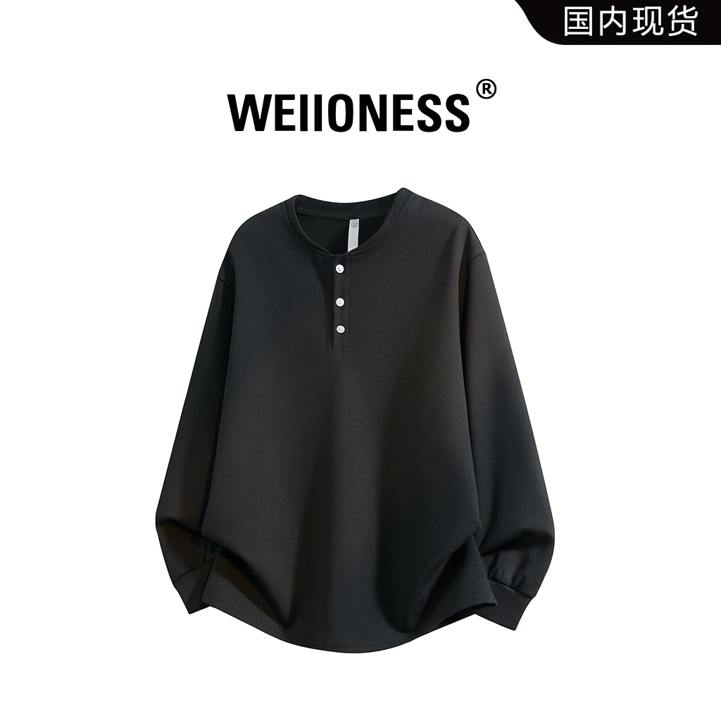 WEIIONESS美式街头潮流圆领卫衣2025秋冬新款高级感痞帅风上衣男