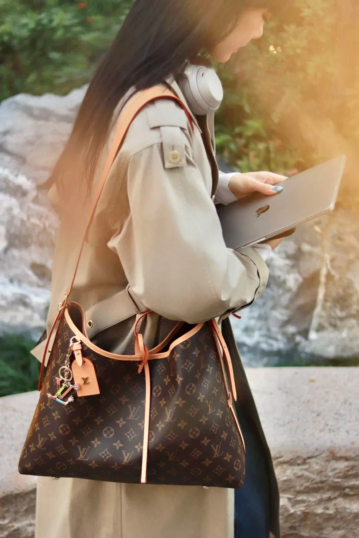 99新 LouisVuitton/路易威登 carryall中号老花单肩包/99新/优选