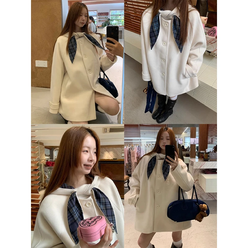 【秋秋清仓】韩版复古毛呢外套244M3823