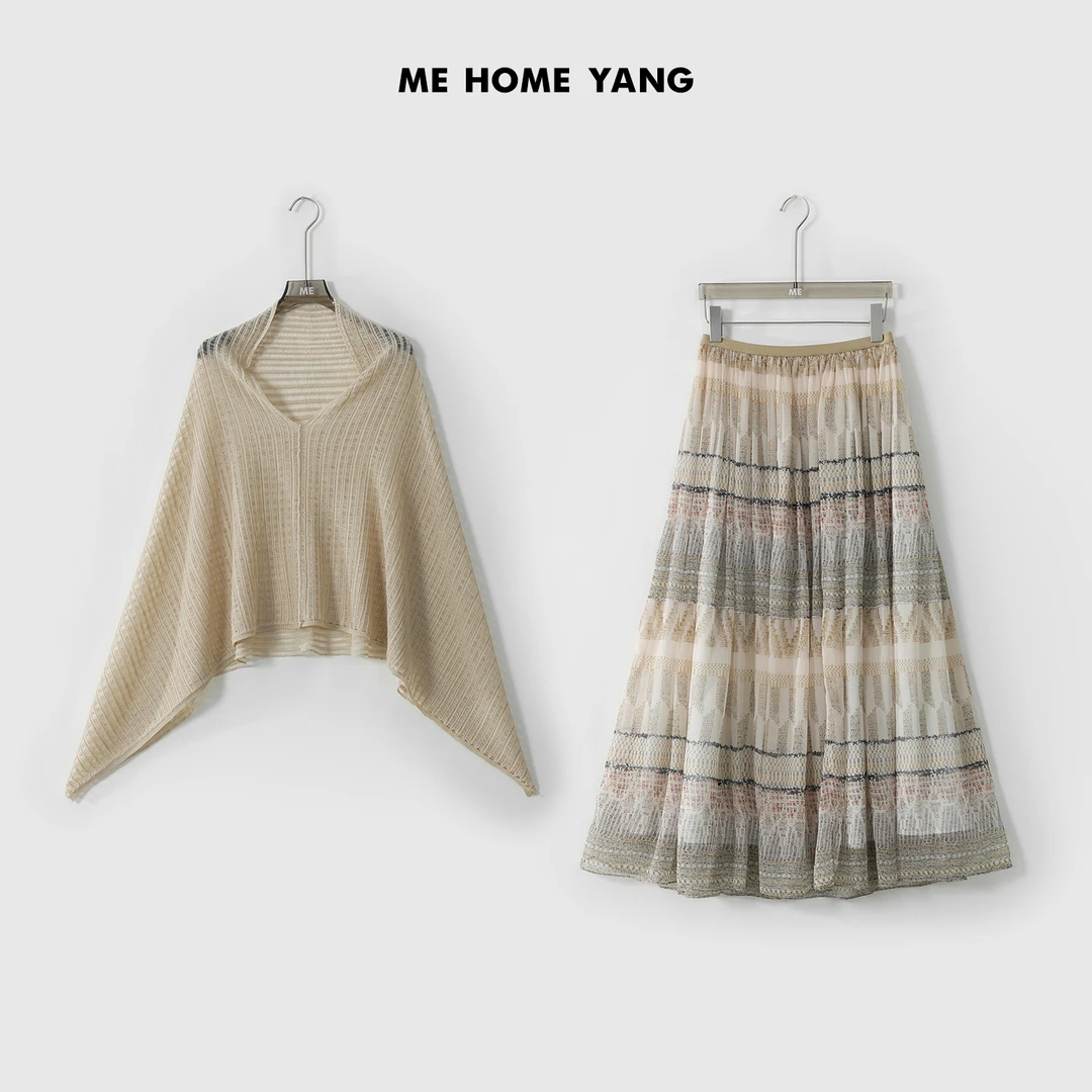 ME【埃及披肩沙滩套装】物理防晒显瘦百搭时尚度假风套装MESS2569