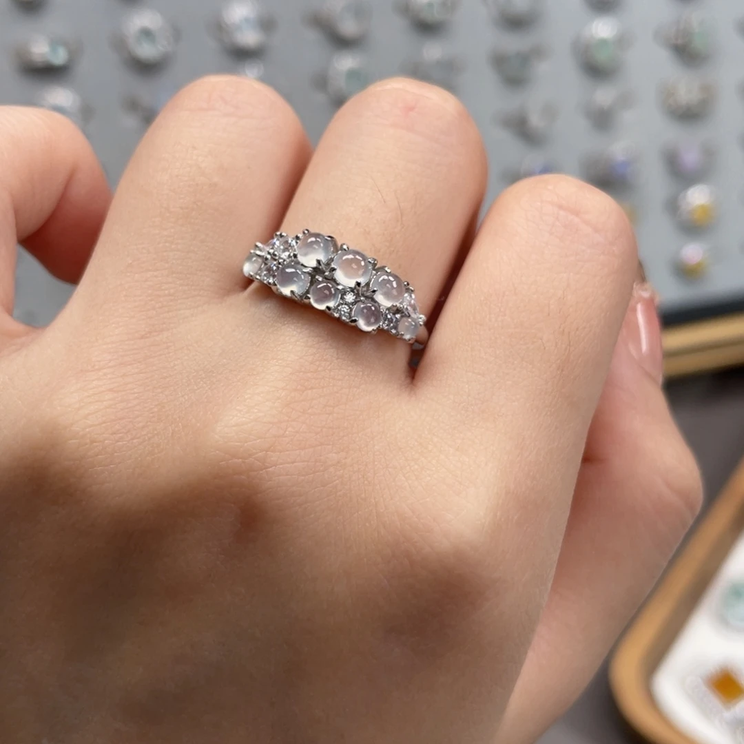 翡翠银S925镶嵌戒指