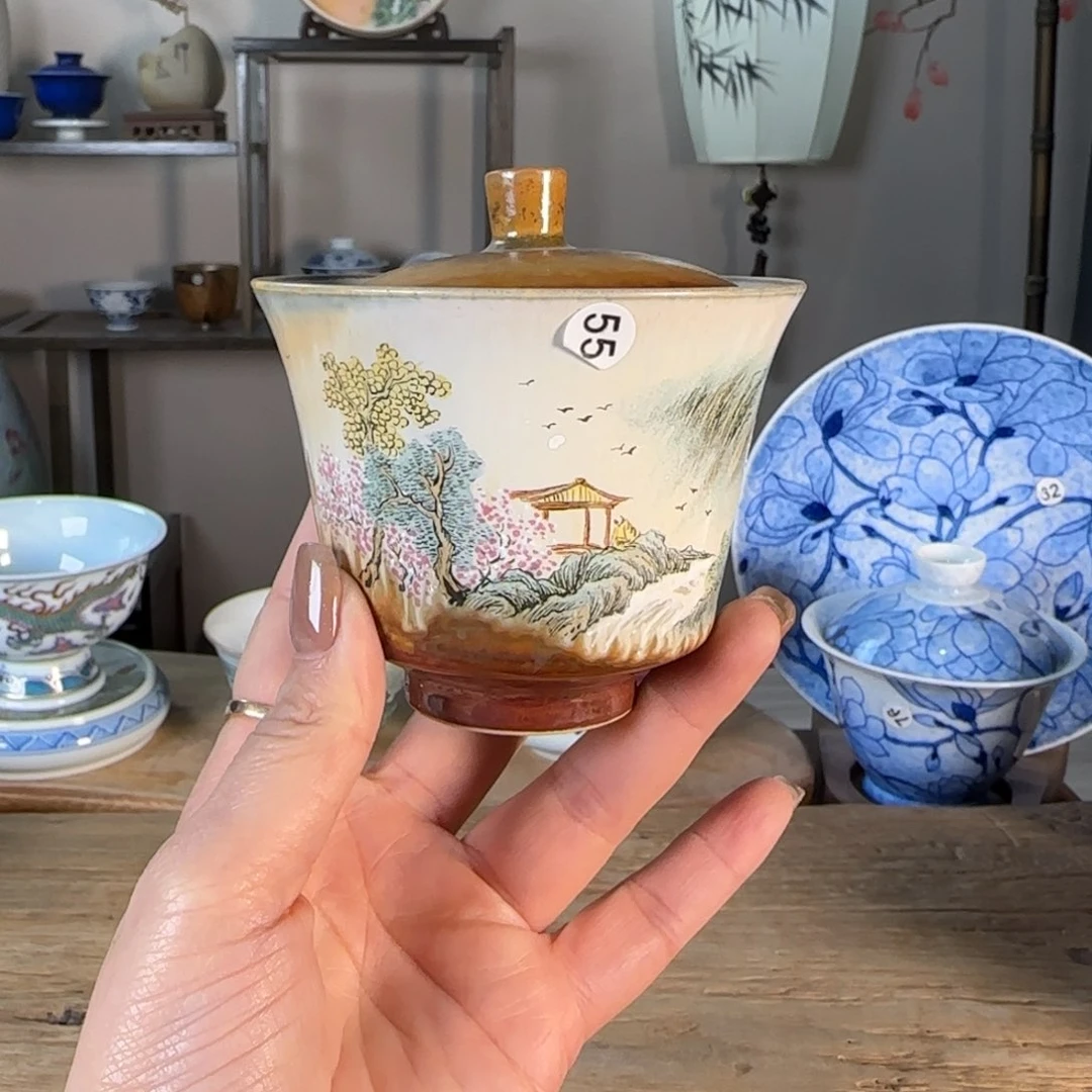 杯景德镇陶瓷柴烧多人