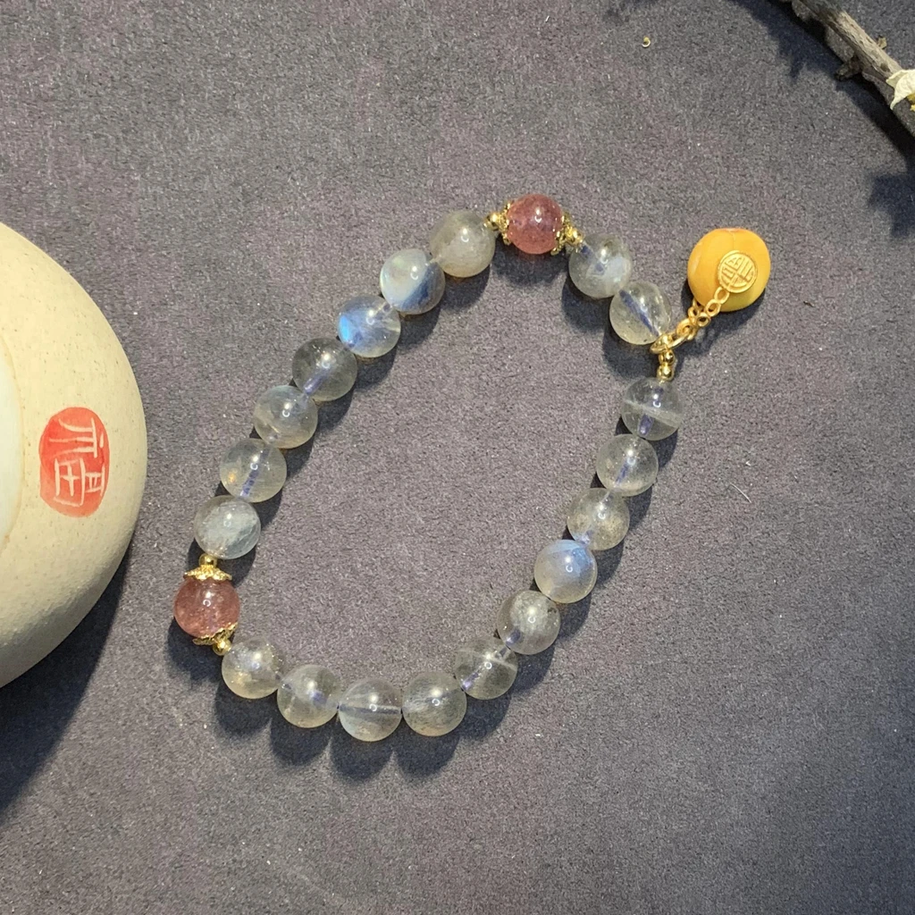 灰月光单圈手串8mm 109