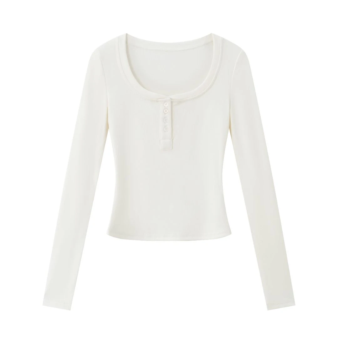 小个子柔糯打底衫女春秋外穿新款欧美ins修身长袖针织T恤上衣百搭